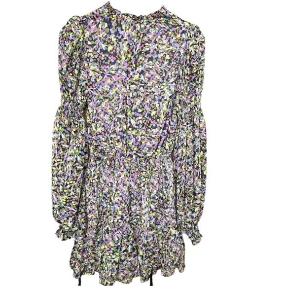 NWT TED BAKER Karliie Abstract Floral Confetti Dot Tiered Mini Dress - Picture 3 of 16